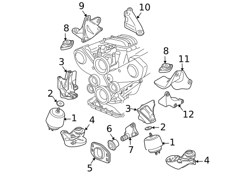 Engine & Trans Mounting for 2002 Volkswagen Passat #0