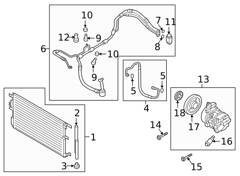 Condenser, Compressor & Lines for 2016 Hyundai Tucson #0