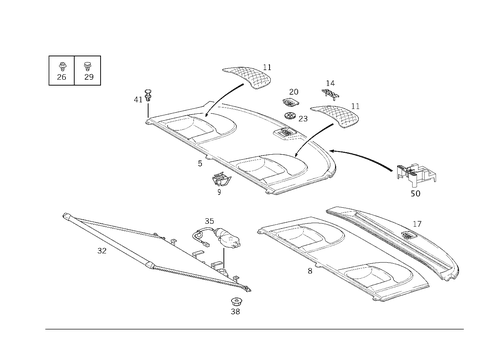 Parcel Shelf and Roller Blind for 1995 Mercedes-Benz E420 #0