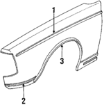 1312775 - Body: 1985-1993 Volvo - Wheel Opening Molding for Volvo: 240, 244, 245 Image