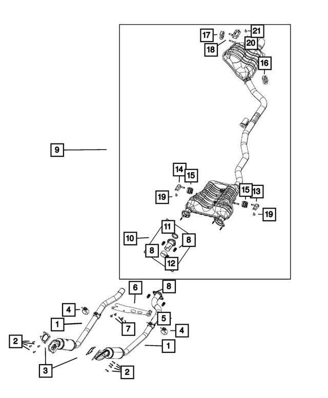 68410802AB - Exhaust: Exhaust Pipe And Converter, Right for Mopar Image
