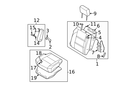 Front Seat Components for 2009 Nissan TITAN #3