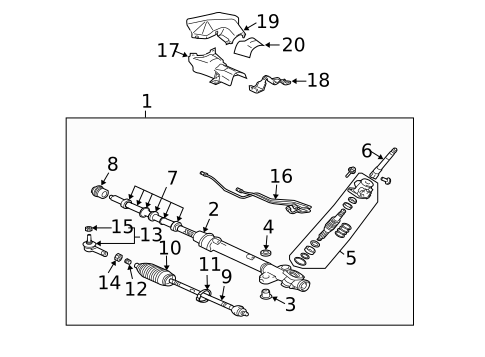 Steering Gear & Linkage for 2007 Mitsubishi Endeavor #0