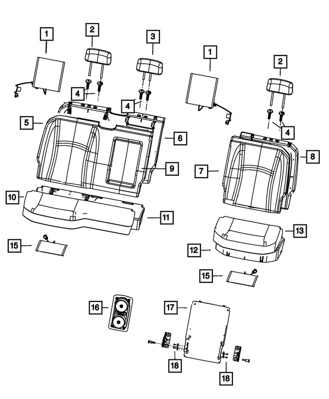 6VA53TU6AA - : Rear Headrest, Center for Mopar Image