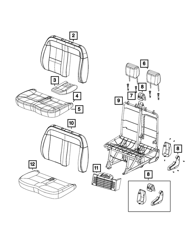 5SG46JXWAA - Interior Trim: Front Seat Cushion Cover for Mopar Image image