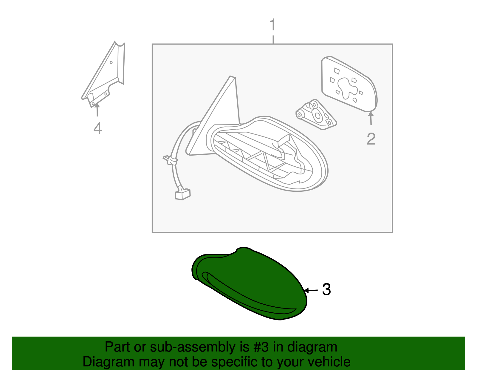 96373-3Z000 - Mirror Cover - 2002-2006 Nissan Altima | Nissan OEM Parts ...