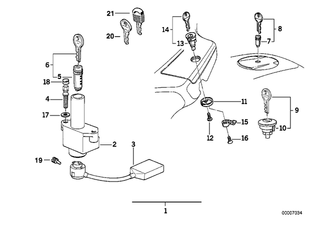 51252308668 - : Lock Cylinder With Key for BMW-Motorrad Image