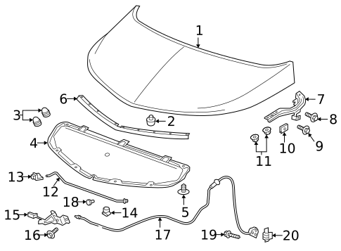 Hood & Components for 2021 Chevrolet Bolt EV #0