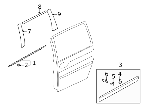 Exterior Trim - Side Door for 2007 Hyundai Entourage #0