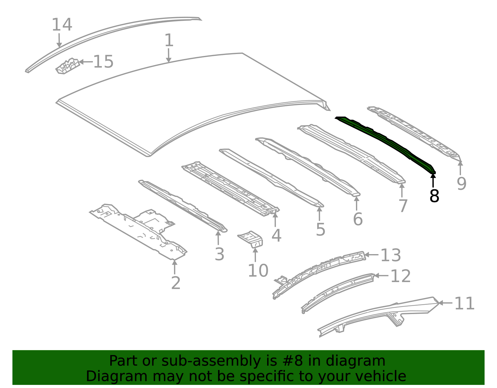 2012-2017 Toyota Prius V Roof Panel Reinforcement 63127-47020 | OEM ...
