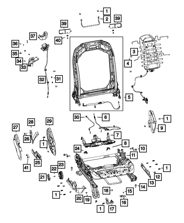 68276611AK - Interior Trim: Front Seat Back Frame for Mopar Image