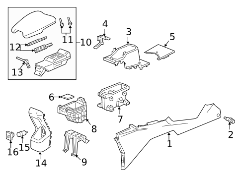 Center Console for 2021 Honda HR-V #1