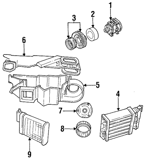 Evaporator & Heater Components for 1993 Chrysler LeBaron #0