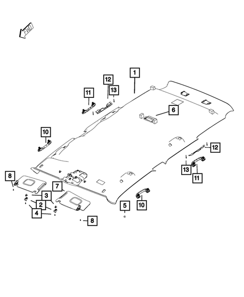 Headliners-Visors-Assist Straps for 2016 Jeep Renegade #0