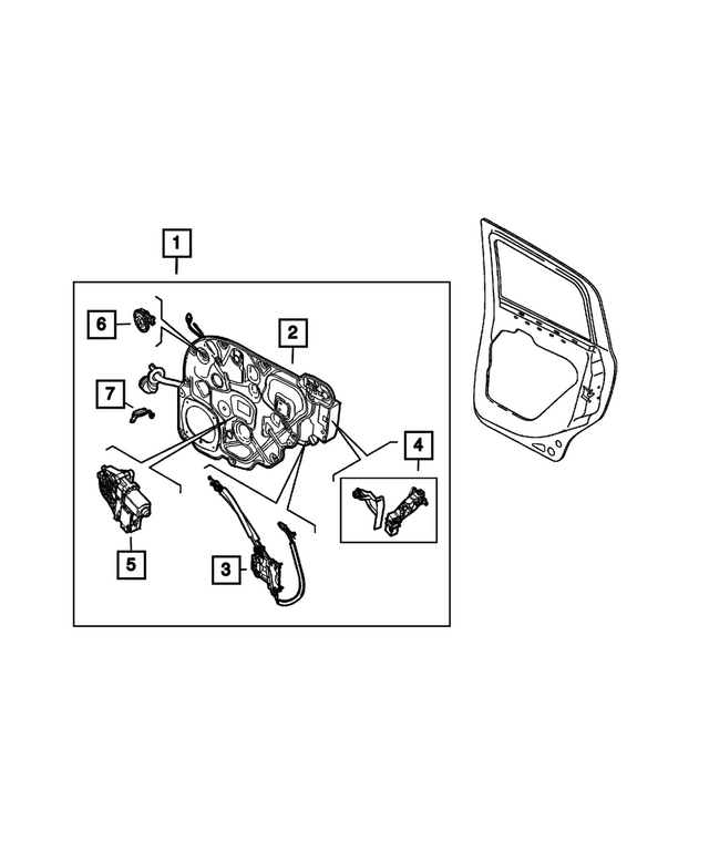 68504306AA - Doors, Door Mirrors and Related Parts: Rear Door Module, Right for Mopar Image image