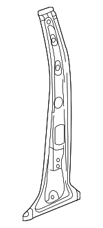 Driver Side Inner Center Pillar Panel with Reinforcements and Nuts