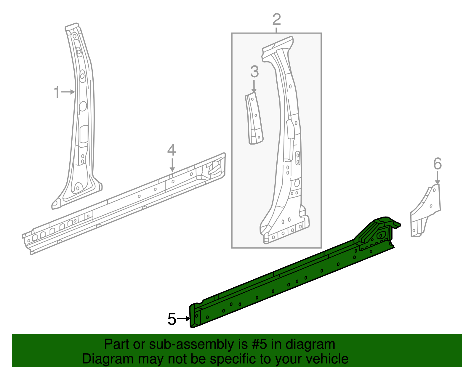 2016-2020 Buick Envision Driver Side Rocker Outer Panel Reinforcement ...