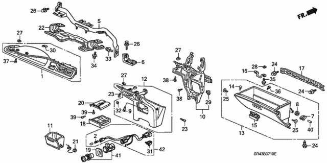 Instrument Panel Garnish (1) for 1992 Honda Civic #0