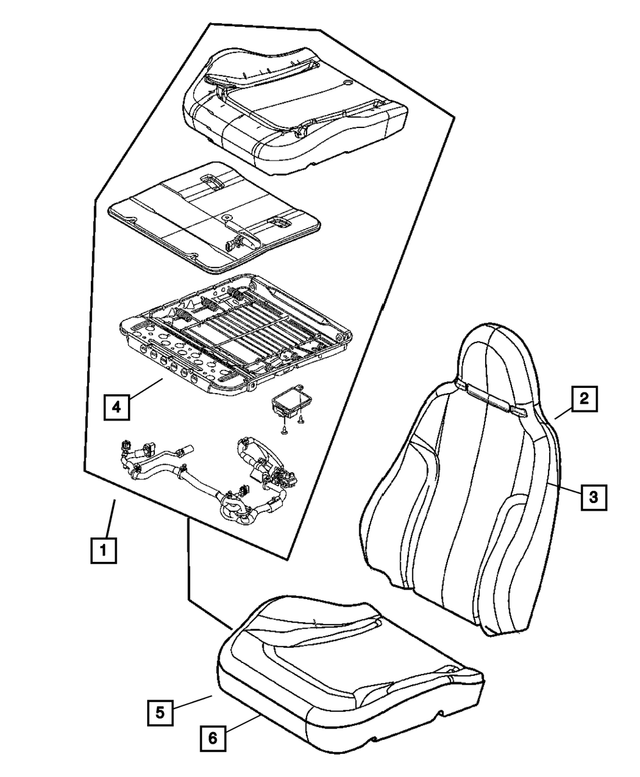 5126305AA - Interior Trim: Occupant Classification System Bladder Repair Kit, Passenger for Jeep: Liberty Image