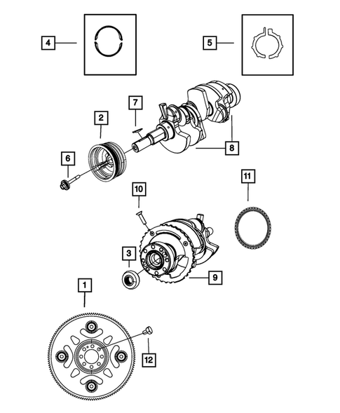 Crankshaft, Piston, Drive Plate, Flywheel, and Damper for 2008 Dodge Durango #0