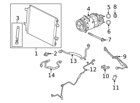 Condenser, Compressor & Lines for 2013 Jaguar XF #0