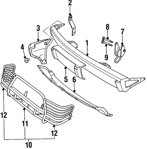 Bumper & Components - Front for 1997 Land Rover Discovery #0
