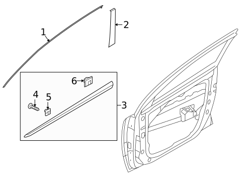 Exterior Trim - Front Door for 2018 Kia Niro #0