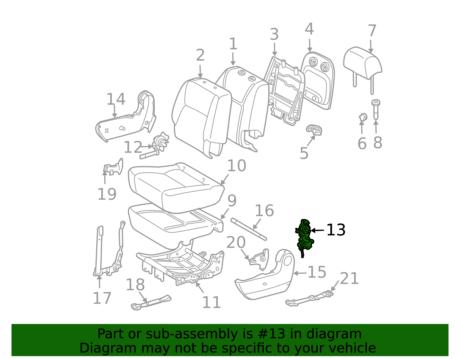 72740-AE040 - Seat Back Recliner Adjustment Mechanism Longo Toyota Parts