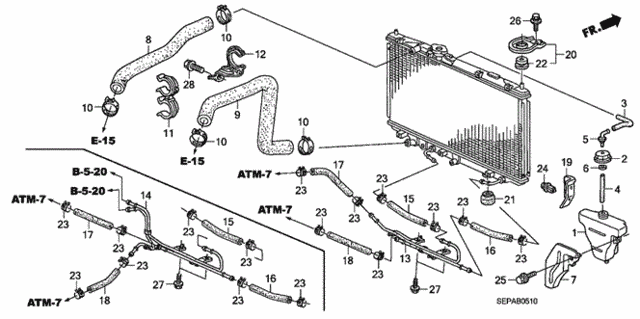 Radiator Hose - Reserve Tank for 2008 Acura TL #0