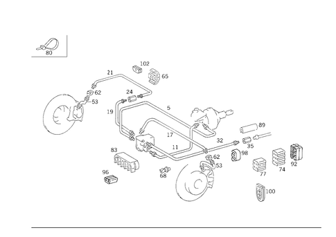 Brake Lines for 1992 Mercedes-Benz 400E #1