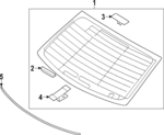 87110T1AA0 - Body: Back Glass for Hyundai Image