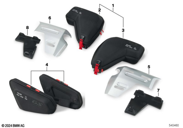 77495B30A76 - : Bag Radiator Cowl for BMW-Motorrad Image