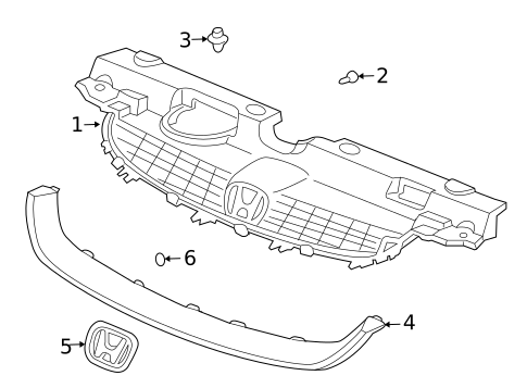 Grille & Components for 2005 Honda Civic #0