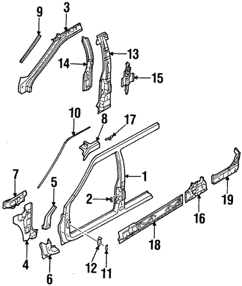 Hinge Pillar for 2004 Isuzu Rodeo #0