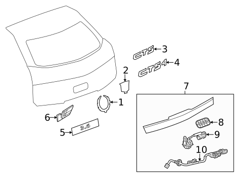 Exterior Trim - Lift Gate for 2011 Cadillac CTS #0