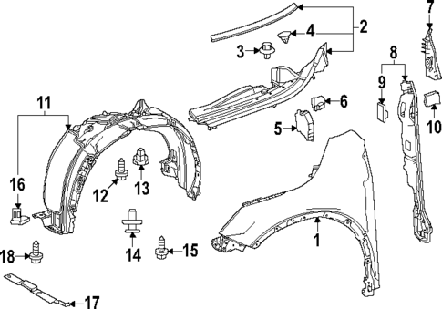 Fender & Components for 2025 Lexus RX450h+ #0