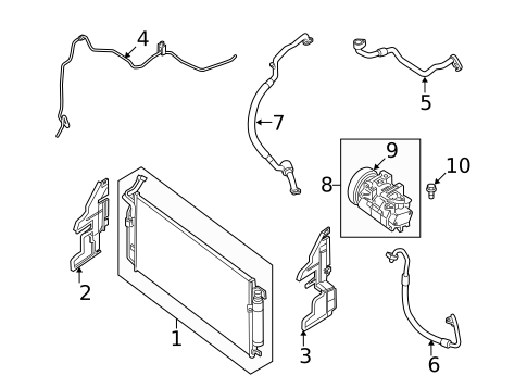 Condenser, Compressor & Lines for 2009 Nissan Altima #0