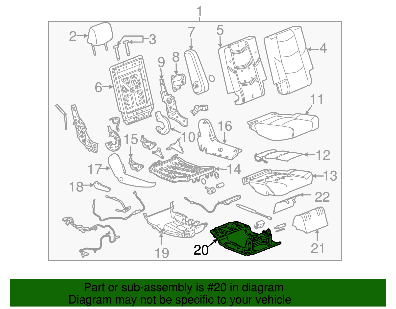 2015-2020 GM Passenger Side Rear Seat Riser Latch 23442199 | Capital ...
