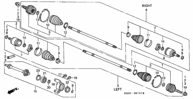Driveshaft - Half Shaft (2) for 2000 Honda Prelude #0