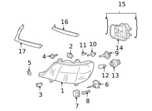 Headlamp Components for 2004 Dodge Sprinter 3500 #0