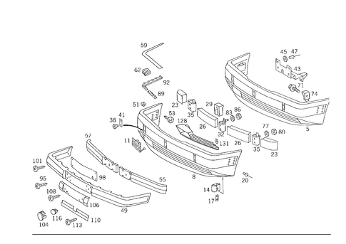 Front Bumper for 1992 Mercedes-Benz 500E #0