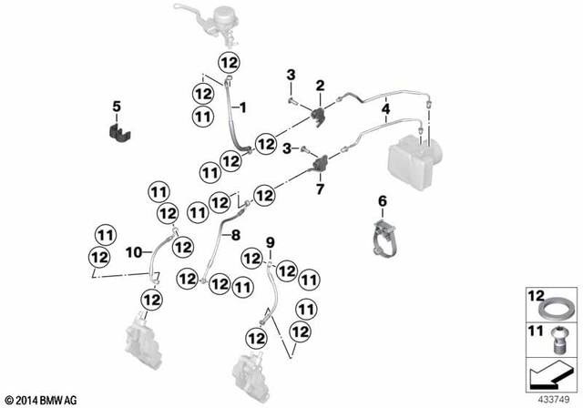 34327729103 - Brakes: Brake-Line Control Circuit, Front -  for BMW-Motorrad Image