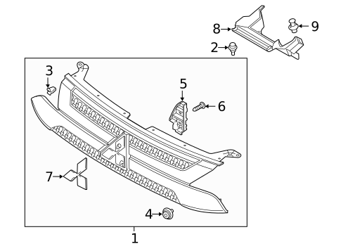 Grille & Components for 2007 Mitsubishi Outlander #4