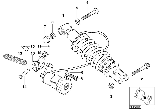 33532332891 - : Spring Strut, Rear        for BMW-Motorrad Image