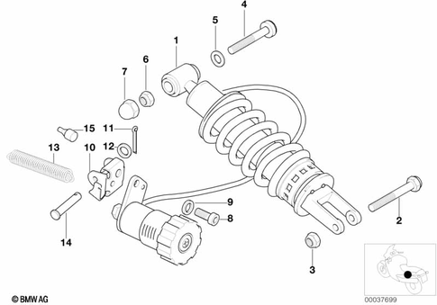 Spring Strut, Mounted Parts for 2002 BMW-Motorrad K 1200 LT #0