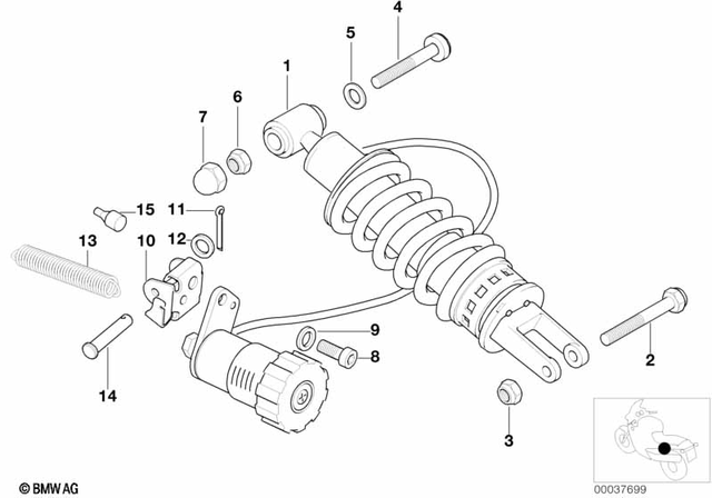 33532332891 - : Spring Strut, Rear        for BMW-Motorrad Image