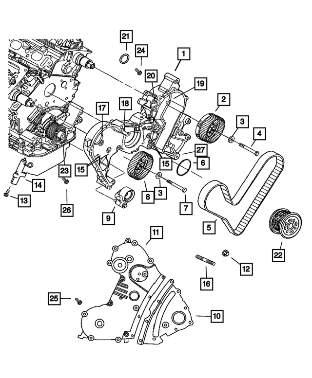 « 4792924AC – Engine 3.5L Six Cylinder : Carter De Distribution Couvercle, Intérieur pour Mopar Image »