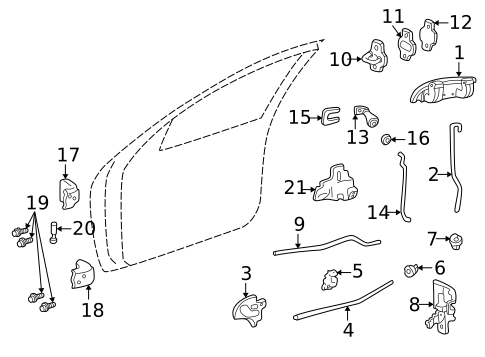 Lock & Hardware for 2001 Pontiac Sunfire #2