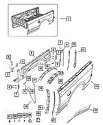 68079527AA - Body Sheet Metal Except Doors: Box Side Reinforcement, Left for Mopar Image