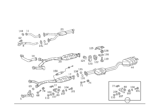 Exhaust System Used on Eight-Cylinder Gasoline Vehicles for 1992 Mercedes-Benz 400SE #0